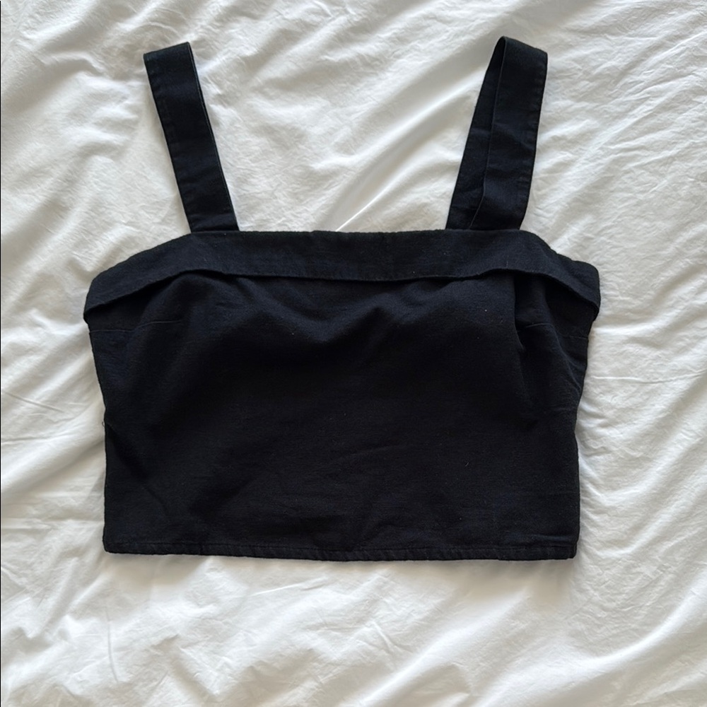 Abercrombie & Fitch Black Linen Tank Top M
